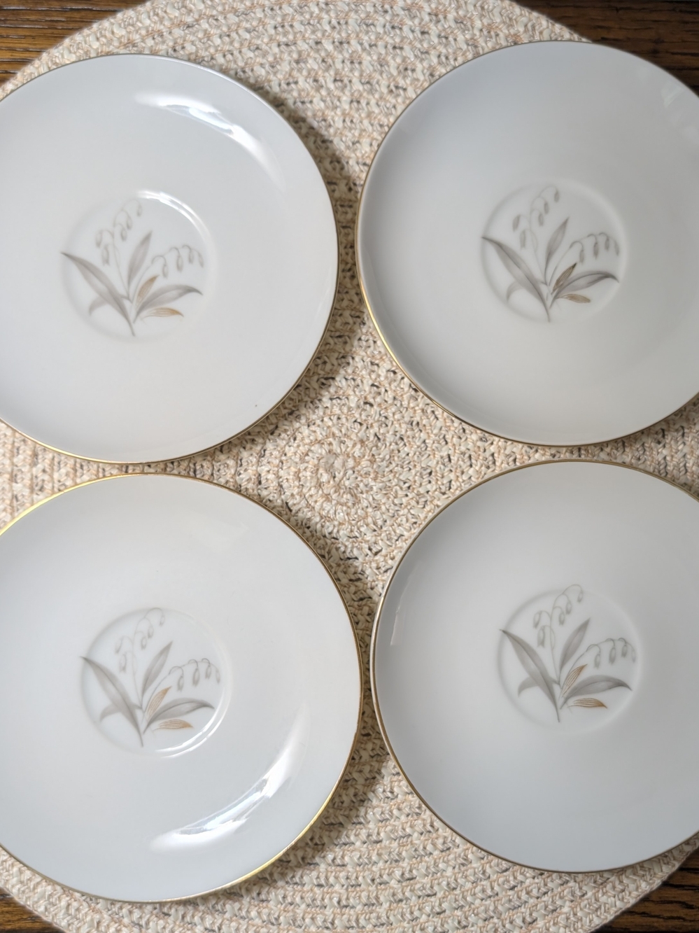 Vintage Kaysons Golden Rhapsody Fine China Saucers - Set of 4 Japan